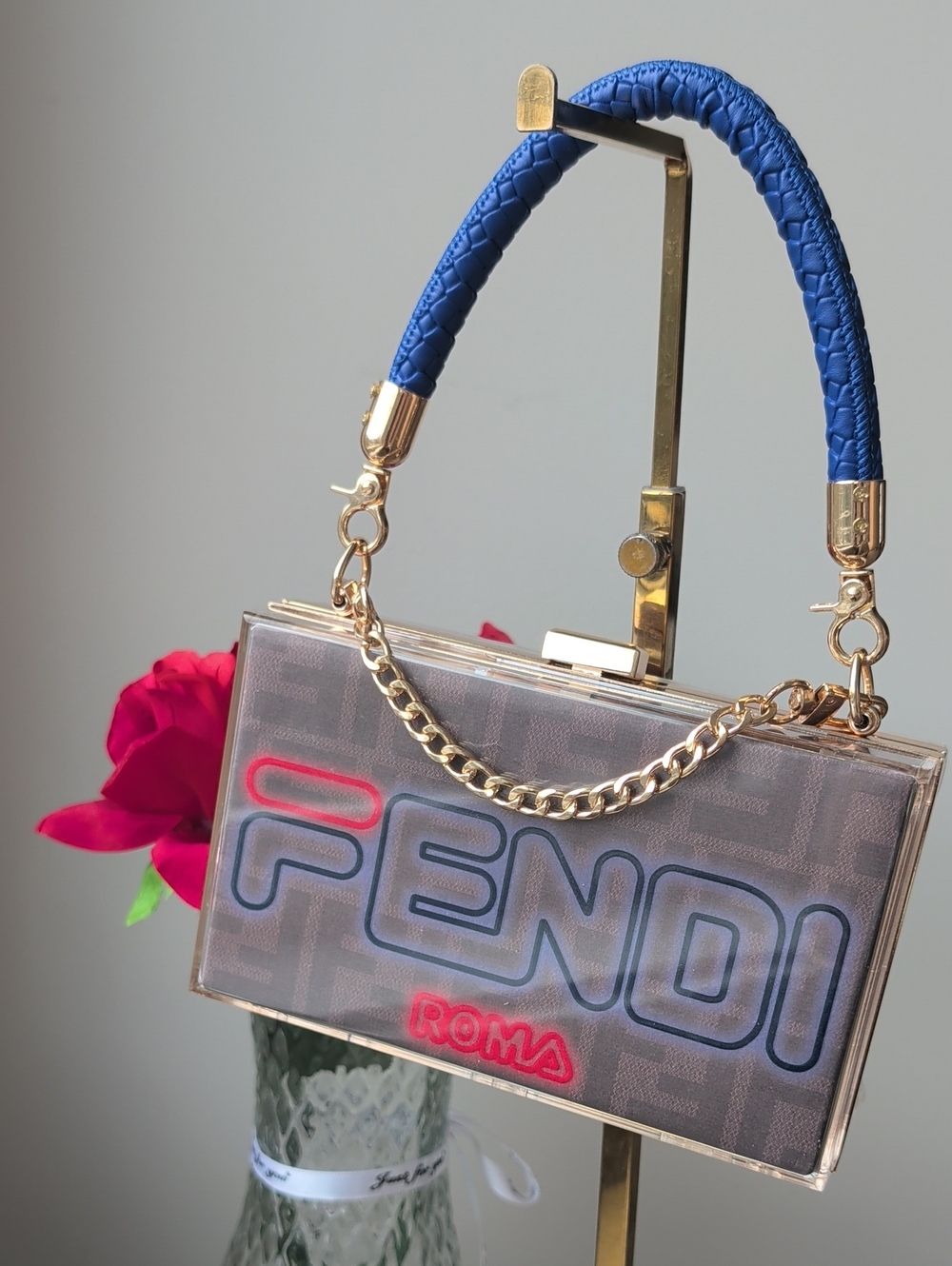 Upcycled Fendi X FILA 🤎 ♥️ 💙 Rare Paper Shopping Bag Upcycled Box Bag